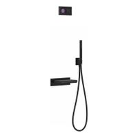 Badkraan Tres Shower Technology | Inbouw | Thermostaatkraan | Incl.Inbouwdeel | Waterval uitloop | 2-weg | Vierkant | Zwart mat