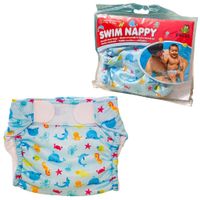 Freds Swim Academy Wasbare Zwemluier Zeedieren Maat 1 4-9 kg Blauw - thumbnail