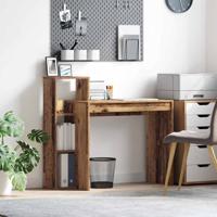 Bureau met plank Oud hout 100 x 40 x 90 cm Bewerkt hout