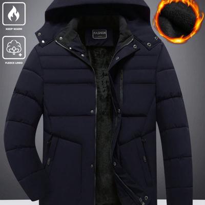 Bon&Bon Homme Men's Black Hooded Puffer Coat - Winter Padded Jacket Navy Blue / XS