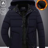Bon&Bon Homme Men's Black Hooded Puffer Coat - Winter Padded Jacket Navy Blue / XS