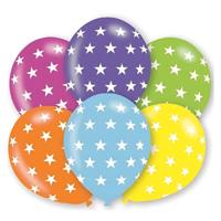 Ballonnen sterrentjes - 6x stuks - 27 cm - multi color - verjaardag - feestartikelen