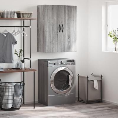 Wandkast 69,5x34x90 cm bewerkt hout grijs sonoma eikenkleurig