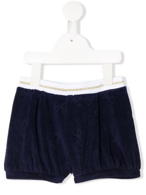 Lili Gaufrette short texturé à nœuds imprimés - Bleu