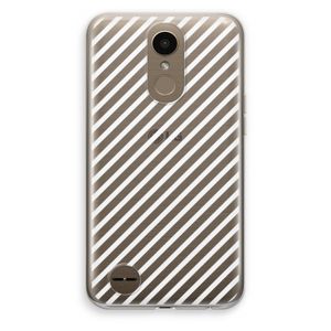 Strepen zwart-wit: LG K10 (2017) Transparant Hoesje