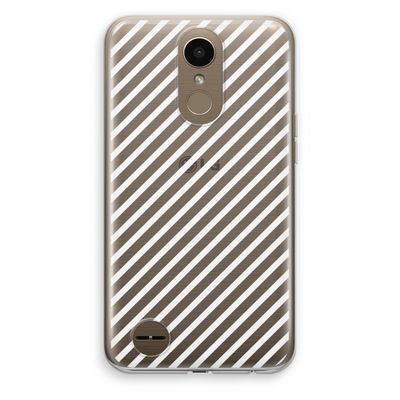 Strepen zwart-wit: LG K10 (2017) Transparant Hoesje