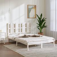 Bedframe zonder matras massief grenenhout wit 140x190 cm