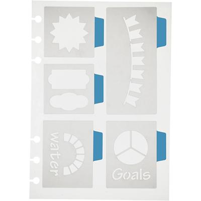 Sjabloon, 5 grote motieven, vel 12,5x17,5 cm, 1 vel