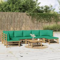 8-delige Loungeset met kussens bamboe groen