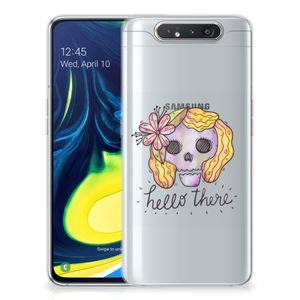 Silicone Back Case Samsung Galaxy A80 Boho Skull