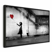 Schilderij - hope (Banksy) In een zwarte houten lijst