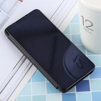 PU galvaniseren spiegel horizontale Flip leren Case voor Galaxy S10 met houder (zwart)