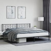Bedframe met hoofdbord metaal zwart 200x200 cm
