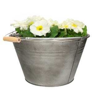 Emmer/plantenpot/bloempot - zink - D32 x H18 cm