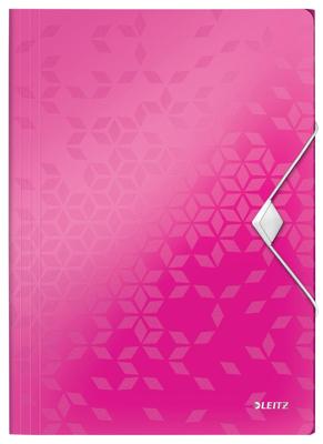 Leitz WOW elastomap met 3 kleppen, uit PP, ft A4, roze