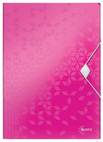 Leitz WOW elastomap met 3 kleppen, uit PP, ft A4, roze