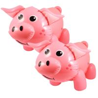 Opblaasbare big/varken - 2x - roze - 55 cm