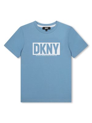 Dkny Kids t-shirt en coton à logo imprimé - Bleu