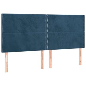 vidaXL Hoofdborden 4 st 80x5x78/88 cm fluweel donkerblauw