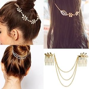 4 stuks Dames Haarkammen Haarspeldkam Voor Bruiloft Feest / Avond Dagelijks Verjaardag Retro Legering Gouden Lightinthebox