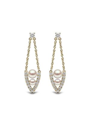 Yoko London boucles d'oreilles Sleek en or jaune 18ct ornées de perles et de diamants