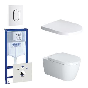 Duravit Starck Me Toiletset - inbouwreservoir - diepspoel - wandcloset - softclose - bedieningsplaat verticaal - wit 0729205/0729242/0293433/0293435/