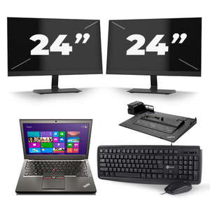 Lenovo ThinkPad X250 - Intel Core i7-5e Generatie - 12 inch - 8GB RAM - 256GB SSD - Windows 11 + 2x 24 inch Monitor