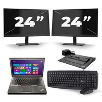 Lenovo ThinkPad X250 - Intel Core i7-5e Generatie - 12 inch - 8GB RAM - 256GB SSD - Windows 11 + 2x 24 inch Monitor