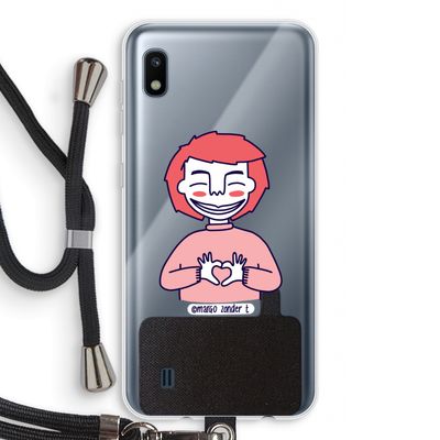 Hartje: Samsung Galaxy A10 Transparant Hoesje met koord