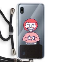 Hartje: Samsung Galaxy A10 Transparant Hoesje met koord