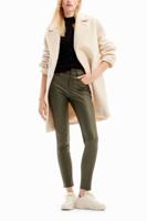 Slim fit leatherlook broek - GREEN - 42