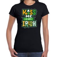 Kiss me im Irish / St. Patricks day t-shirt / kostuum zwart dames - thumbnail