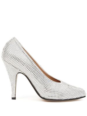 Maison Margiela escarpins Tabi 110 mm à ornements strassés - Blanc