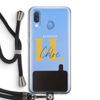 Amber Script: Samsung Galaxy A40 Transparant Hoesje met koord