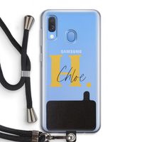 Amber Script: Samsung Galaxy A40 Transparant Hoesje met koord