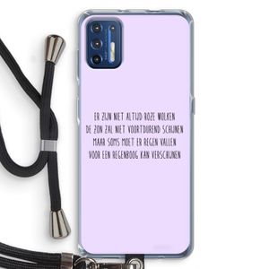 Regenboog: Motorola Moto G9 Plus Transparant Hoesje met koord