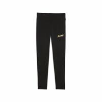 Sportleggings voor Kinderen Puma Essentials+ Script Metallic Zwart - Maat: 13-14 Jaar
