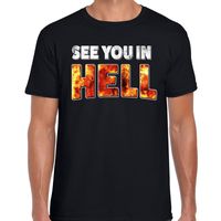 Halloween see you in hell verkleed t-shirt zwart voor heren - thumbnail