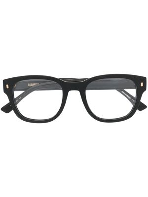 DSQUARED2 EYEWEAR lunettes de vue rondes à plaque logo - Noir