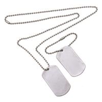 Leger thema ketting - 2 Dogtags - zilver - soldaten verkleed accessoire