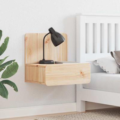 Wandbevestigde nachttafel met lade Bruin 44 x 32.5 x 40 cm