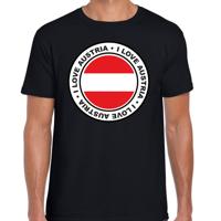 Verkleed T-shirt voor heren - I love Oostenrijk - zwart - voetbal supporter - themafeest
