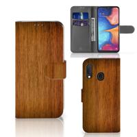 Samsung Galaxy A20e | Book Style Case | Donker Hout