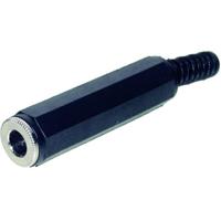 TRU COMPONENTS 1559783 Jackplug 6,35 mm Koppeling, recht Aantal polen: 3 Stereo Zwart 1 stuk(s)