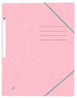 Elastomap Oxford Top File+ A4 3 kleppen 390gr pastel roze