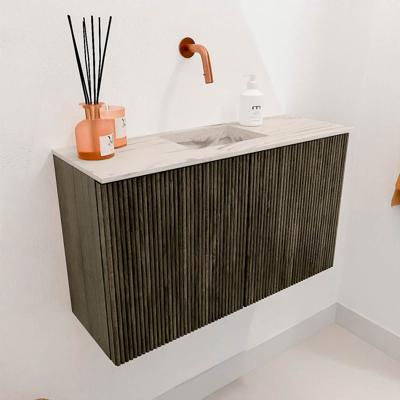 Toiletmeubel Mondiaz Joya Dlux | 70 cm | Meubelkleur Shadow | Faye wastafel Nata Wasbak Midden | Zonder kraangat(en)