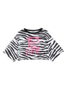 Moschino Kids t-shirt à imprimé zébré - Noir