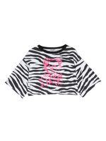 Moschino Kids t-shirt à imprimé zébré - Noir