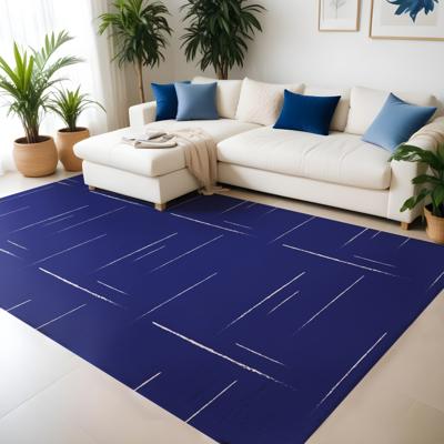 Modern lijnpatroon vinyl tapijt blauw