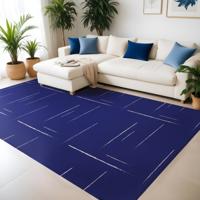 Modern lijnpatroon vinyl tapijt blauw